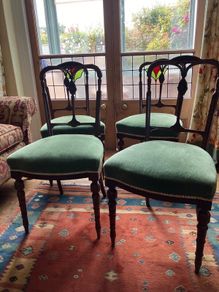 4 Victorian dining chairs.