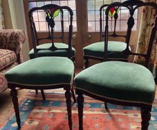 4 Victorian dining chairs.