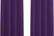 NEW SALE | Purple Curtains Blackout- Short Rings Top Thermal Curtains for Home Decor Light Blocked Aubergine Curtains Window Treatment for Bedroom, 2 Panels