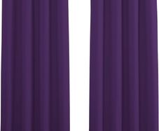 NEW SALE | Purple Curtains Blackout- Short Rings Top Thermal Curtains for Home Decor Light Blocked Aubergine Curtains Window Treatment for Bedroom, 2 Panels