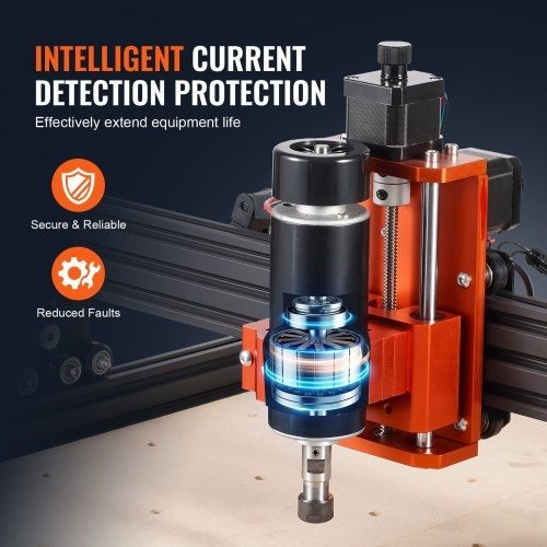 CNC Router Machine, 300W, 3 Axis GRBL Control Wood Engraving Carving Milling Machine Kit, 15.75 x 15.75 x 2.36 in / 400 x 400 x 60 mm Working Area 1200 RPM for Wood Acrylic MDF PVC Plastic Foam