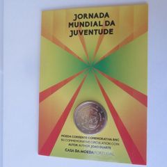Portugal 2 Euro Commemorative Coin 2023 - World Youth Day 2023 Lisbon BU. Blister Card.