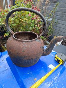 Antique Very Large Cast Iron Kettle, I don't see any cracks or breaks,