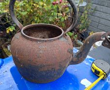 Antique Very Large Cast Iron Kettle, I don't see any cracks or breaks,