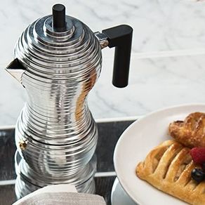 Alessi Pulcina Designer Stovetop 6 Cup Coffee Maker - Cast Aluminium