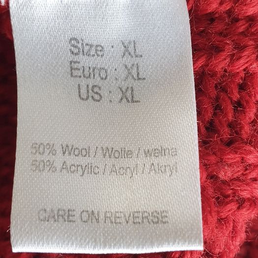 Christmas jumper men's XL red wool blend