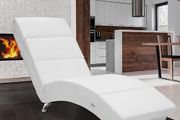 Relaxing Lounge Faux Leather  Living Room Ergonomic 186 x 55 cm Modern Recliner Chai