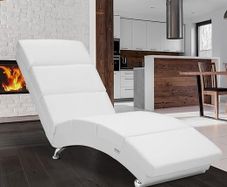 Relaxing Lounge Faux Leather  Living Room Ergonomic 186 x 55 cm Modern Recliner Chai