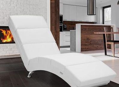 Relaxing Lounge Faux Leather  Living Room Ergonomic 186 x 55 cm Modern Recliner Chai