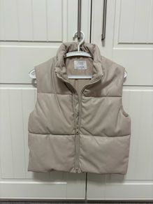 Zara Faux leather puffer gilet