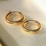 Vintage Hallmarked 9k Gold Chunky Hoop Earrings Image 6