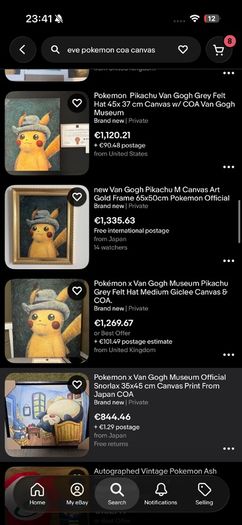 Pokemon Canvas Pikichu numbered and coa