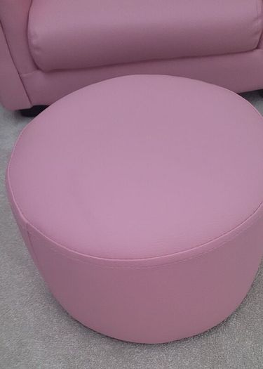 Toddler pink armchair and footstool