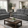 Torino 3+2 Dark Grey & Light Grey Fabric Recliner Sofa Image 5