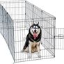 8 Panel Playpen Suitable for Dogs/Puppies/Cats & Rabbits foldable ideal for Indoor/Outdoor use puppy play pen (76cm, Black) Image 6