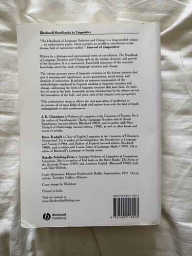 The Handbook of Language Variation and Change