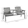2-Seater Wooden Garden Bench with Table Image 3
