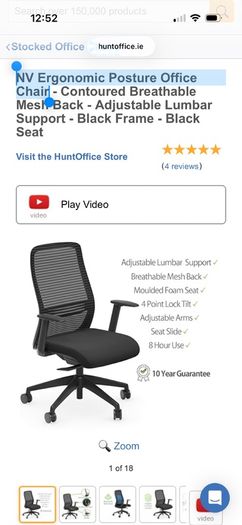 NV Ergonomic Posture Office Chair