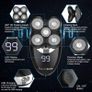 Electric Razor for Men, ElectriBrite Bald Head Shaver Rotary Cordless Nose Hair Beard Trimmer Clippers Facial Cleansing Brush Waterproof USB Rechargeable Men Grooming Kit with 5D Floating 5 Razor Head Image 7