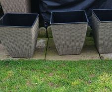 wicker plant pots
