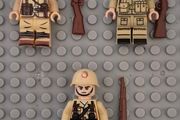 Lego compatible, military figures, German / British / Italian infantry. 15 figures plus rifles.