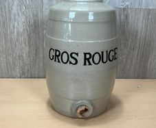 Vintage Large Moira Stoneware Wine Keg with Lid - Gros Rouge