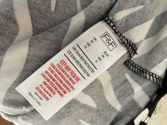 F&F zebra print swing Dress size 16 new with tags