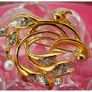 Retro French Signed Gold Toned Lily Brooch 1950s Image 2