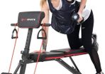 FREE EXPRESS SHIPPING Adjustable Weight Bench, Multifunction Folding Weight Bench with 7 Adjustable Positions & 2 Training Straps, Home Gym Weight Bench