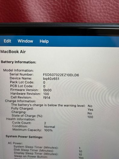 MacBook Air 13 inch 16g 256g M2