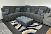 New Grey Fabric Recliner Sofa