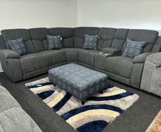 New Grey Fabric Recliner Sofa