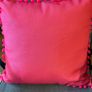 Cushions patterned pink & orange with pom-pom fringe SAVIDA Image 5