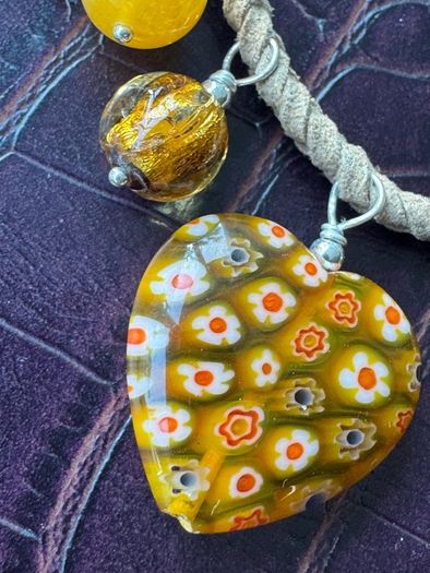 necklace with murano glass pendants