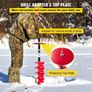 Ice Drill Auger, 8\'\' Diameter Nylon Ice Auger, 41\'\' Length Ice Auger Bit, Auger Drill with 14\'\' Adjustable Extension Rod, Rubber Handle, Drill Adapter, Replaceable Auger Blade for Ice Fish Image 6