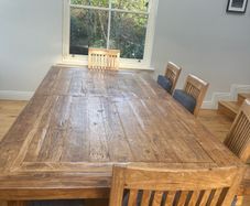 Solid hard wood stunning extendable dining table plus chairs