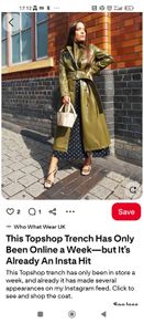 Topshop green vinyl trench coat