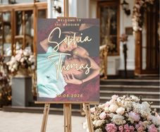 Welcome to the wedding sign with your photo