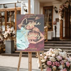 Welcome to the wedding sign with your photo
