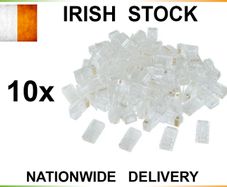 10x Rj45 Crimp End Plug Connectors Cat5e Cat6 Network Ethernet Cable
