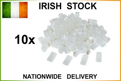 10x Rj45 Crimp End Plug Connectors Cat5e Cat6 Network Ethernet Cable