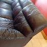 3 seater brown leather sofa Image 2