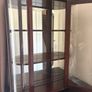Vintage The Bombay Company Mirrored Curved Glass Wood Curio Cabinet Image 3