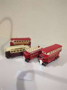 Job Lot of 4 Vintage Lledo Days Gone Diecast Buses - Made in England