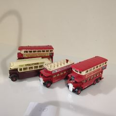 Job Lot of 4 Vintage Lledo Days Gone Diecast Buses - Made in England