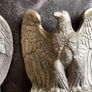 Vintage Pair 1960s Cast Brass Tone American Bald Eagle Bookend Decorative Desk Statue Image 4