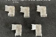 5pcs 90 Degree L-Shaped COB LED Strip Light Connectors, 8mm 2-Pin, Clear Plastic,