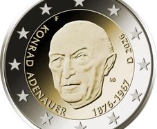 Germany 2 Euro Commemorative Coin 2026 - Konrad Adenauer. All 5 mints available (ADFGJ). Uncirculated.