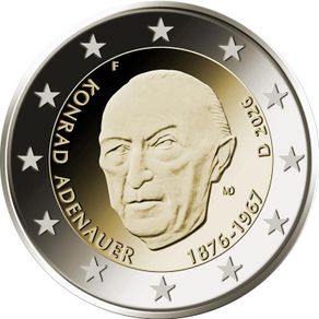 Germany 2 Euro Commemorative Coin 2026 - Konrad Adenauer. All 5 mints available (ADFGJ). Uncirculated.
