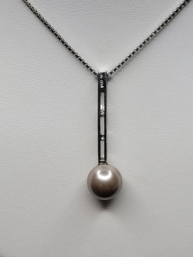 Sterling Silver 925 Ball Drop Pendant Necklace - Italian Box Chain 56cm - 6.63g